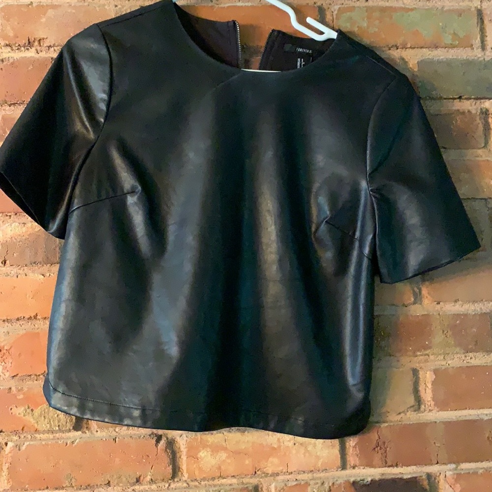 Forever 21 pleather crop top